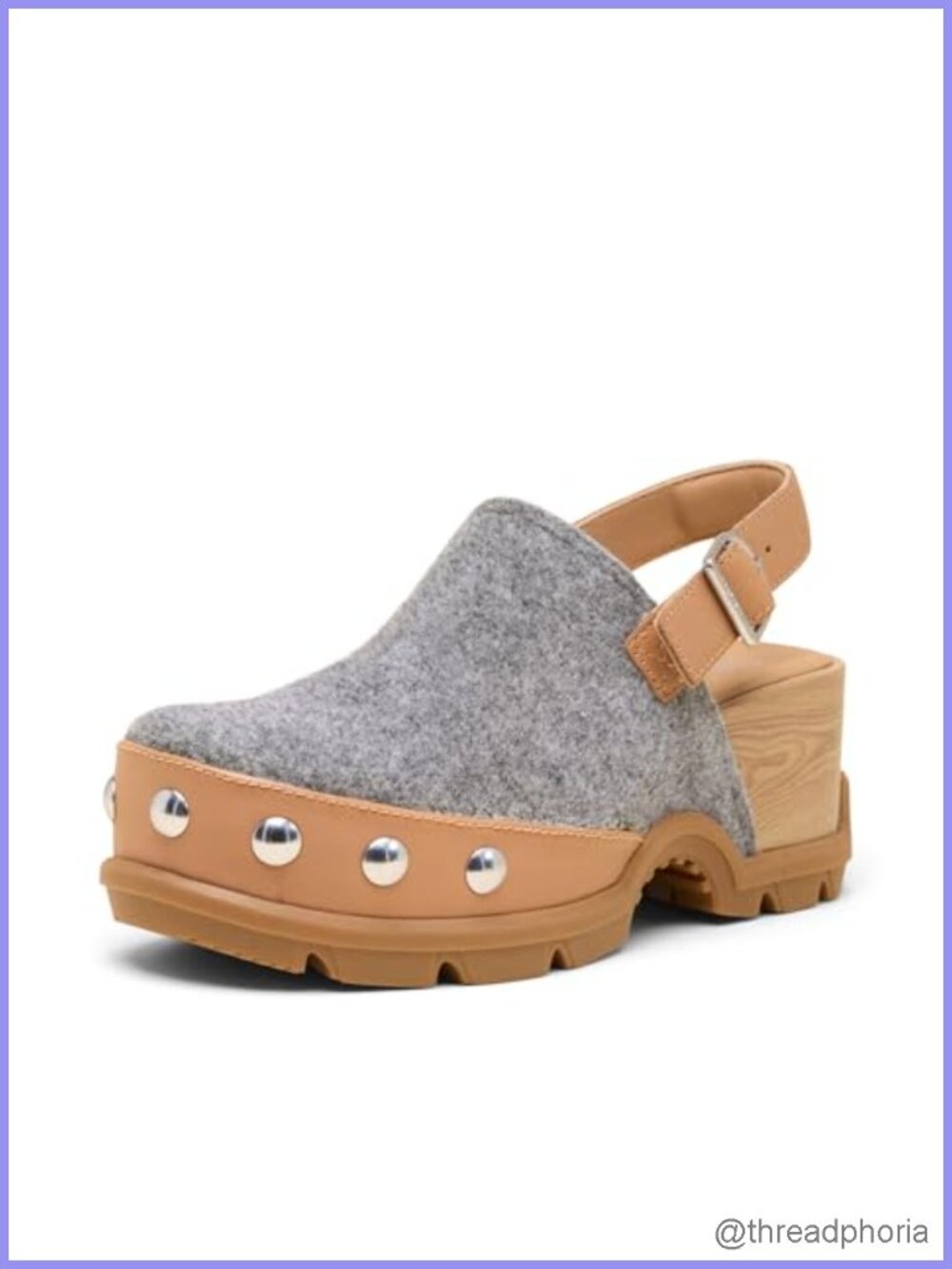 Sorel Roam'n Clog Felt Women's Leather Felt Mules & Clogs Ankle Strap